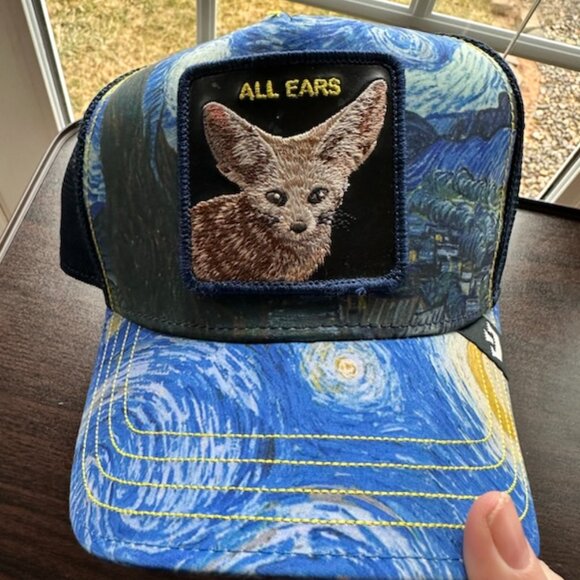 Goorin Bros Animal Farm Trucker Baseball Snapback Hat Cap All Ears Ergo Cat Blue - Picture 9 of 14